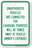 Unauthorized Vehicles Tow Away Sign
