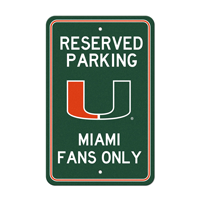 University Of Miami U Primary Logo Parking Sign