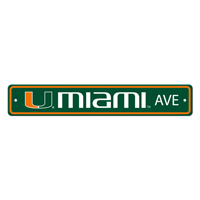 University Of Miami U Primary Logo Street Sign