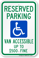 West Virginia Reserved Parking, Van Accessible Sign