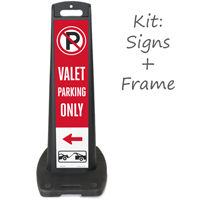 Valet Parking Only Left Arrow LotBoss Portable Sign Kit