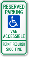 Delaware Reserved ADA Parking, Van Accessible Sign