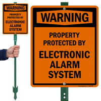 Protected Property Electronic Alarm System Sign