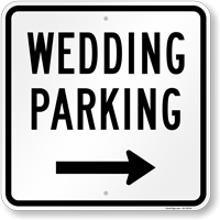 Wedding Parking Sign with Arrow