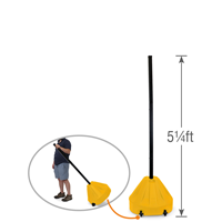 Yellow Roll 'n' Pole Sign Holder with 54in. Pole - 5.25' Tall