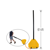 Yellow Roll 'n' Pole Sign Holder with 66in. Pole