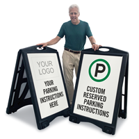 Your Parking Instructions With Logo Custom Sidewalk Sign