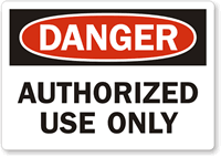 OSHA Danger  Label