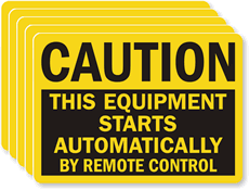 Equipment Starts By Remote Control 5Labels/Pack