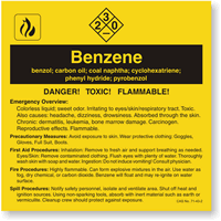 Benzene ANSI Chemical Label