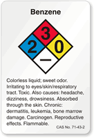 Benzene NFPA Chemical Label