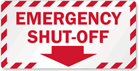 Emergency Shut Off  with Down Arrrow