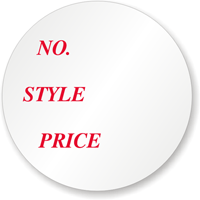 Number Style & Price Circular Retail Label