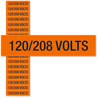 120/208 Volts Labels Small (1/2in. x 2 1/4in.)