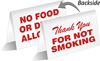 Thank you Smoking Sign(front)/No Food Drink Allowed (back)