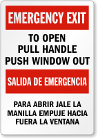 Bilingual To Open Pull Handle Push Window Label