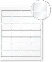 Laser Printable Blank Vinyl 28 Labels/Sheet 1.25in. x 2in.