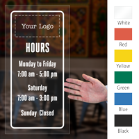 Customizable Logo and Working Hours Single Sided Label