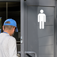 Man Symbol Glass Door Label