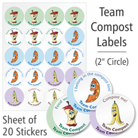 Team Compost Labels Sheet Set Of 20 Stickers
