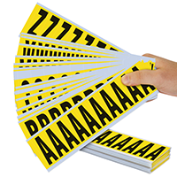 Vinyl Cloth 2 Inch character height black on yellow A Z Alphabet Kit