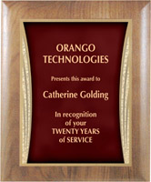 Custom Edgy Walnut Wooden Award Plaque