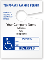 Small Disabled Parking Permit Hang Tag
