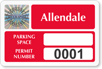 Create Parking Space Permit Number Tamper Evident Hologram Decals