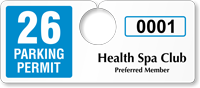 Plastic ToughTags™ Parking Permits, Horizontal