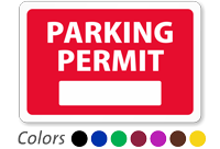 Parking Permit for Inside of Car Window, Colored