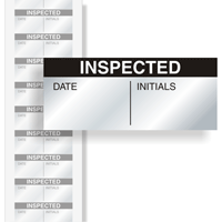 Inspected Calibration Labels Black On Silver