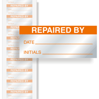 Calibration Labels Orange On Silver