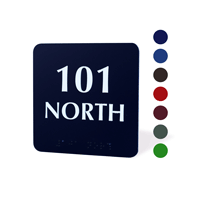 4x4 Custom Braille Number Sign with text