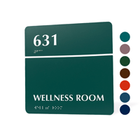 8x8 ADA Braille Sign with Custom Room Number and Name

