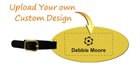 Oval Shaped Custom Brass Luggage Tag