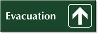 Evacuation Sign with Up Arrow Symbol