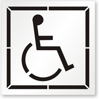 Handicap Parking (With Graphic) Sign Pavement Stencil