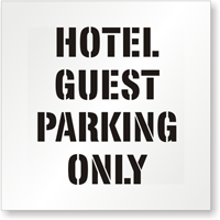Hotel Guest Parking Floor Stencil