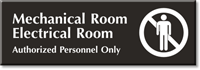 Mechanical Electrical Room Authorized Personnel Only Engraved Sign