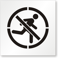 No Running Floor Stencil