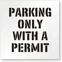 Permit Parking Only Stencil
