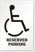 Reserved Parking (With Graphic) Sign Pavement Stencil