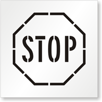 Stop Sign Traffic Stencil