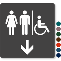 Men Women & Accessible Pictograms With Down Arrow
