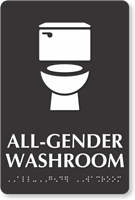 All Gender Washroom TactileTouch Sign with Braille