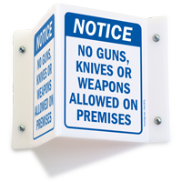 No Guns Knives Or Weapons Allowed Sign