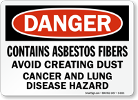 Danger Asbestos Cancer Lung Hazard Sign