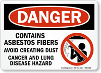 Asbestos Fibers Avoid Dust Cancer Disease Hazard Sign