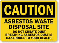 Caution Asbestos Cancer Lung Hazard Sign