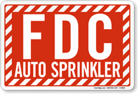 FDC Auto Sprinkler Striped Sign